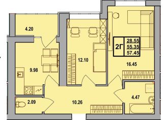 Продается 2-комнатная квартира, 57.6 м2, Стерлитамак