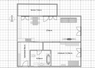 Продается 2-комнатная квартира, 52.3 м2, Тюмень, улица Парада Победы, 13, ЖК Финский залив