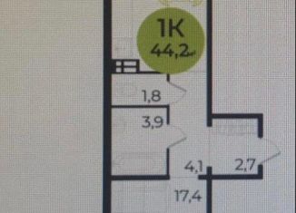 Продаю 2-ком. квартиру, 44.2 м2, Новосибирск, улица Ясный Берег, 35, метро Площадь Ленина