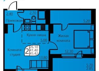 Продажа двухкомнатной квартиры, 41.5 м2, Пермь, улица Гашкова, 58