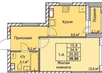 Продажа 1-комнатной квартиры, 35.9 м2, Нижний Новгород, переулок Профинтерна, ЖК Маяковский Парк