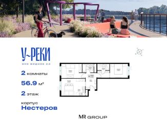 Продается двухкомнатная квартира, 57 м2, деревня Сапроново, ЖК Эко Видное 2.0, микрорайон Купелинка, 4