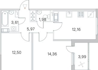 Продаю 2-ком. квартиру, 52.6 м2, Санкт-Петербург