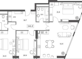 4-комнатная квартира на продажу, 143.5 м2, Москва, Мытная улица, 40к1, ЖК Скай Хаус