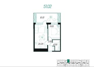 Продажа 1-комнатной квартиры, 57 м2, Тула, Привокзальный территориальный округ