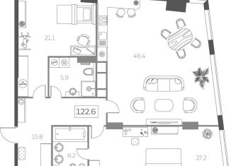 Продажа 3-комнатной квартиры, 123.1 м2, Москва, Мытная улица, 40к4, Мытная улица