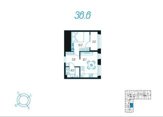 1-комнатная квартира на продажу, 36.6 м2, Тула, улица Михеева, 9, Центральный территориальный округ