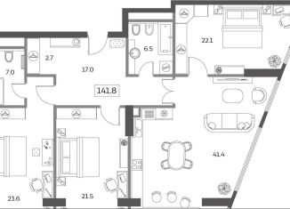 Продается четырехкомнатная квартира, 143.5 м2, Москва, Мытная улица, 40к1, Мытная улица