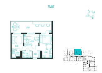 Продажа 2-комнатной квартиры, 77.9 м2, Тула, Зареченский территориальный округ