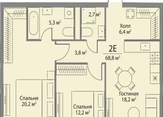 2-ком. квартира на продажу, 68.8 м2, Москва, район Раменки
