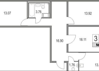 Продажа 3-ком. квартиры, 81 м2, Санкт-Петербург, Богатырский проспект, 2А, Богатырский проспект