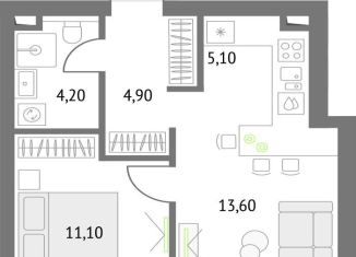 Трехкомнатная квартира на продажу, 50.9 м2, Москва, жилой комплекс Движение. Говорово, к1