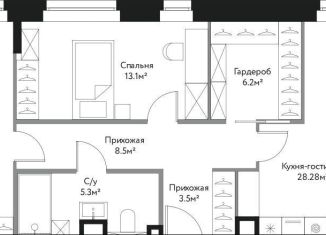 Продается 2-ком. квартира, 87.6 м2, Москва, Лермонтовская улица, 17с1, ЖК Время