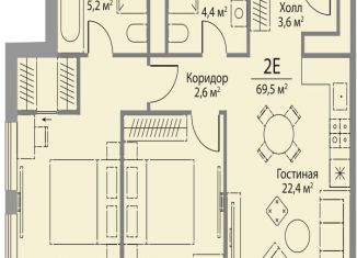 Продажа двухкомнатной квартиры, 69.5 м2, Москва, метро Аминьевская