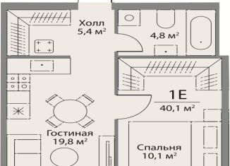 Продам 1-комнатную квартиру, 40.1 м2, Москва, метро Раменки