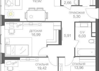 Продам трехкомнатную квартиру, 93.6 м2, Москва, станция Шелепиха, Шелепихинское шоссе