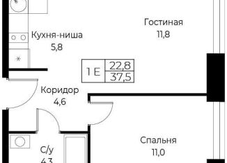 Продам однокомнатную квартиру, 37.5 м2, Москва, улица Намёткина, 10Д, район Черёмушки