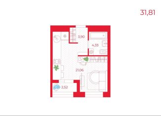 Продажа квартиры студии, 31.8 м2, Тульская область