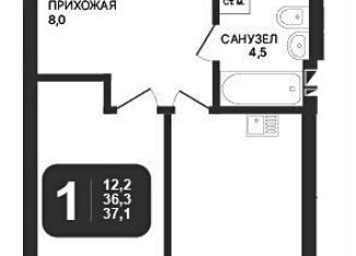 Однокомнатная квартира на продажу, 37.1 м2, Новосибирск, ЖК Никольский Парк