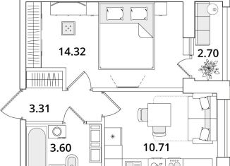 Продается однокомнатная квартира, 33.3 м2, Санкт-Петербург, Кубинская улица, 82к3с1, метро Звёздная