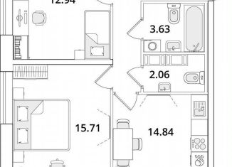 Продам 2-комнатную квартиру, 59.6 м2, Санкт-Петербург, Кубинская улица, 82к3с1, метро Звёздная