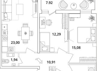 Продается 2-комнатная квартира, 73.5 м2, Санкт-Петербург, Кубинская улица, 82к3с1, метро Звёздная