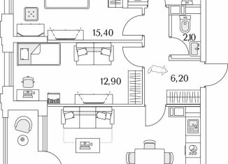 Продам 2-ком. квартиру, 27.6 м2, Санкт-Петербург, Планерная улица, 99, муниципальный округ Юнтолово