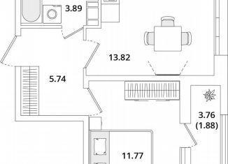 Продаю 1-комнатную квартиру, 37.1 м2, Санкт-Петербург, Кубинская улица, 82к3с1, метро Звёздная