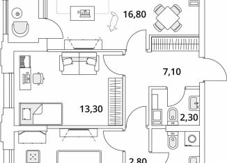 Продажа 2-ком. квартиры, 33.2 м2, Санкт-Петербург, Планерная улица, 99, муниципальный округ Юнтолово