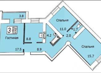 Продажа трехкомнатной квартиры, 73.6 м2, Саратов, Огородная улица, 75А, ЖК Подворье