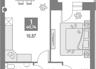 Продаю 1-ком. квартиру, 40.7 м2, Кировская область