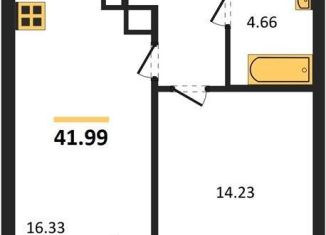 1-комнатная квартира на продажу, 42 м2, Калининград, Ленинградский район, улица Старшины Дадаева, 55