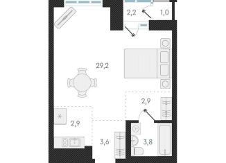 Продам квартиру студию, 42.4 м2, Новосибирск, Заельцовский район, улица Аэропорт, 49/2