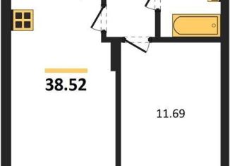 Однокомнатная квартира на продажу, 38.5 м2, Калининград, Московский район, Батальная улица, 65Б