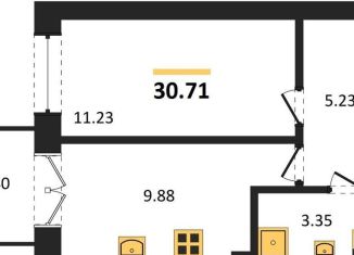 Продам однокомнатную квартиру, 30.7 м2, Калининградская область, Комсомольская улица, 19