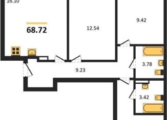 Продаю 3-комнатную квартиру, 68.7 м2, Калининградская область