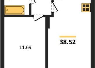 Однокомнатная квартира на продажу, 38.5 м2, Калининград, Московский район, Батальная улица, 65Б