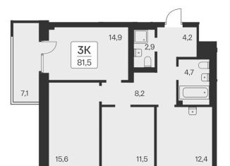 3-ком. квартира на продажу, 81.5 м2, Новосибирск, метро Сибирская