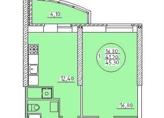 Продам однокомнатную квартиру, 45.3 м2, Тверь, Пролетарский район