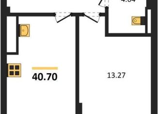 Продаю однокомнатную квартиру, 40.7 м2, Калининградская область