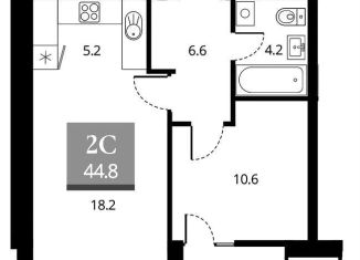 Продажа 2-ком. квартиры, 44.8 м2, Новосибирская область, Прибрежная улица, 4/2