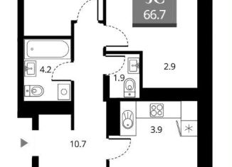 Продам 3-ком. квартиру, 66.7 м2, Новосибирская область, Прибрежная улица, 4/2