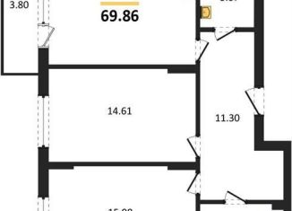 Продажа 2-ком. квартиры, 69.9 м2, поселок Малое Исаково