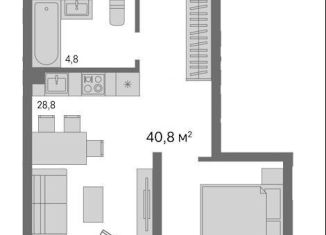 Продажа 1-комнатной квартиры, 40.8 м2, Новосибирск