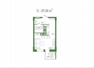 Продается квартира студия, 26 м2, Ростов-на-Дону, Магнитогорская улица, 2А