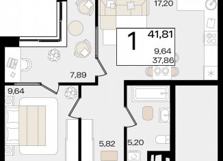 Продажа 1-комнатной квартиры, 41.8 м2, Краснодар, Сормовская улица, лит1/1, Сормовская улица