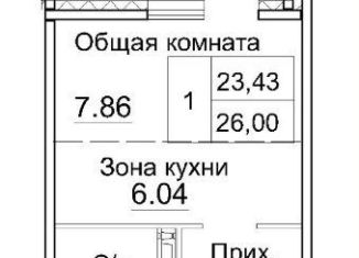 Продается квартира студия, 26 м2, Новосибирская область, 3-й микрорайон, 12А