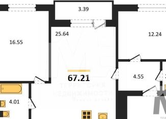 Продается 2-ком. квартира, 67.2 м2, Калининград, Ленинградский район