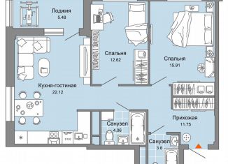 Продажа 3-комнатной квартиры, 73 м2, Киров, Ленинский район, улица Дмитрия Козулева, 1