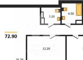 3-ком. квартира на продажу, 72.9 м2, Пионерский